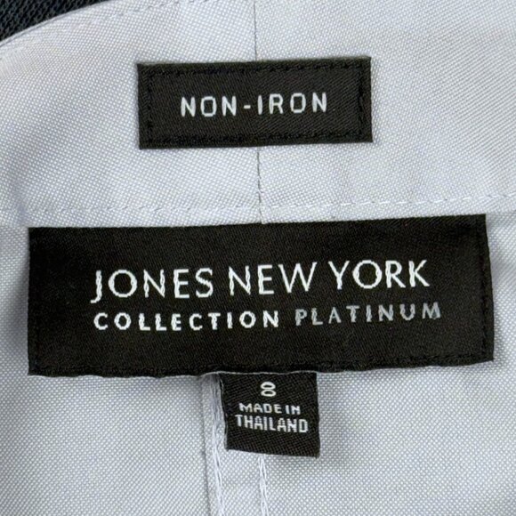 Jones New York 8 Non Iron Light Blue Sleeveless Button Front Blouse Career Top - Picture 6 of 8